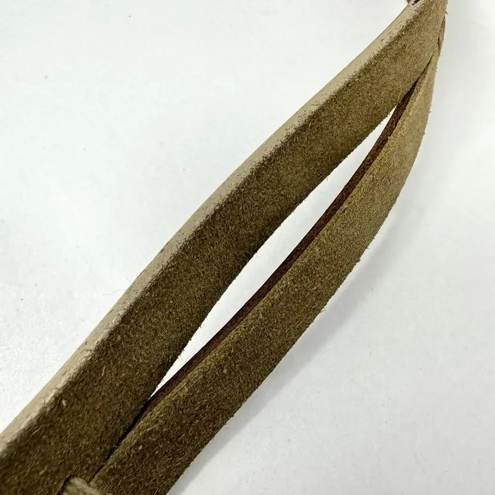 Cole Haan England Suede Leather Belt Tan Solid Brass Buckle 34 NWOT Rare